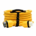 Camco 50 Amp Power Grip Marine Extension Cord, 25' M-Locking/F-Locking Adapter 55621